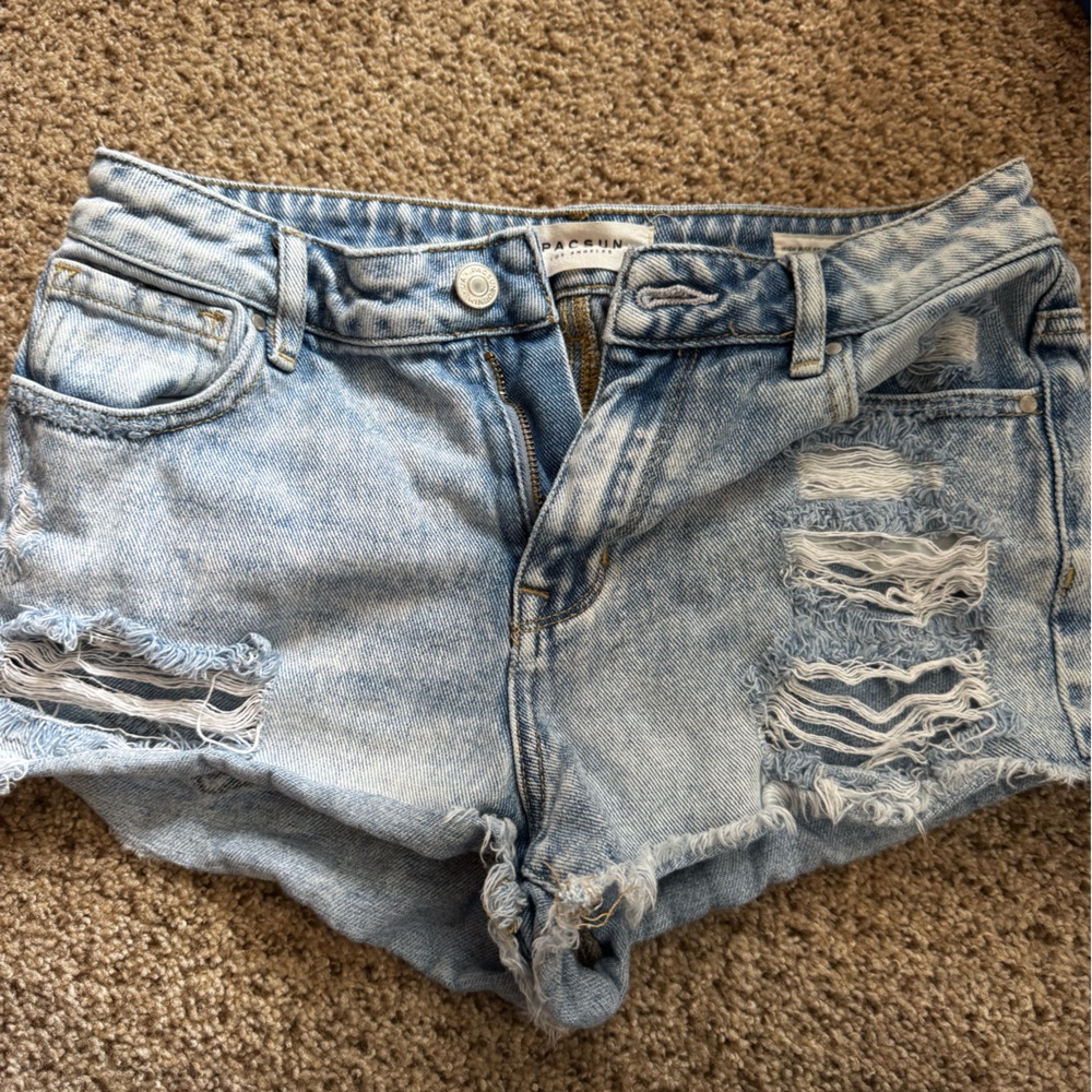 PacSun Light Blue Distressed Denim Jean Shorts